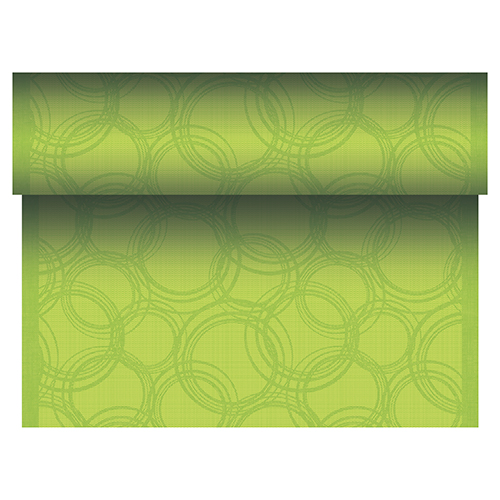 4 x Tischläufer, stoffähnlich, PV-Tissue Mix "ROYAL Collection" 24 m x 40 cm limonengrün "Bubbles"