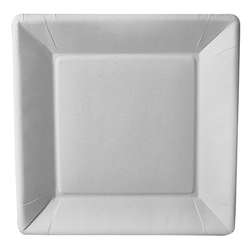 10 x 50 Teller, Pappe "pure" eckig 22,5 cm x 22,5 cm x 1,8 cm weiss