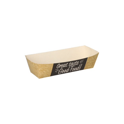 14 x 50 Snacktrays, Pappe "pure" 3 cm x 3,3 cm x 10,5 cm "Good Food"