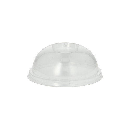 20 x 100 Dom-Deckel, PLA "pure" rund Ø 9,5 cm · 4,5 cm glasklar ohne Lochung
