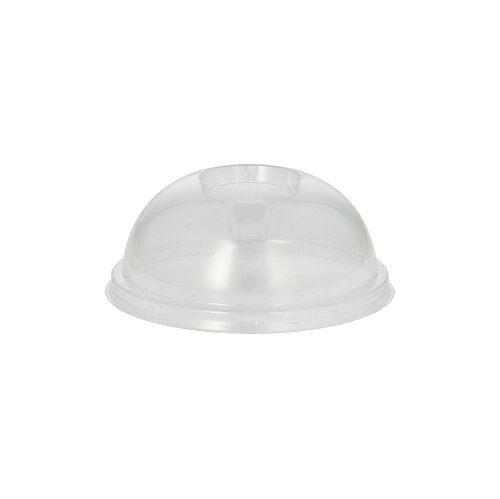 20 x 100 Dom-Deckel, PLA "pure" rund Ø 9,5 cm · 4,5 cm glasklar mit Lochung