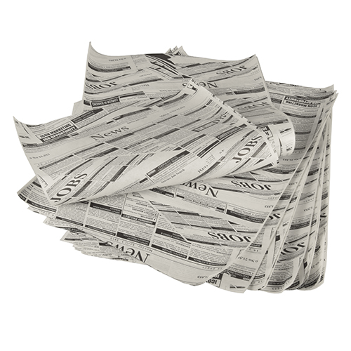 6 x Einschlagpapiere, Pergament-Ersatz 35 cm x 25 cm "Newsprint" fettdicht (1 kg)