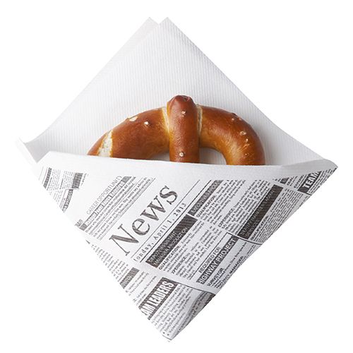 20 x 50 Snackservietten, stoffähnlich, Airlaid 1/4-Falz 32,5 cm x 30,5 cm weiss "Newsprint"