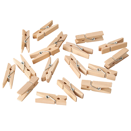 10 x 100 Mini-Klammern, Holz 3,5 cm