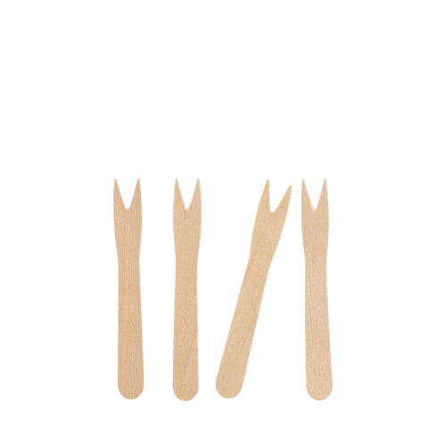 20 x 50 Pommes-Frites-Gabeln, Holz "pure" 8,5 cm