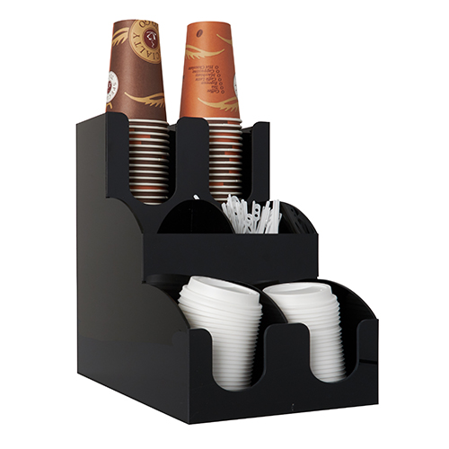 2 x Spender für Trinkbecher und Deckel "To Go" 31 cm x 30,5 cm x 21 cm schwarz