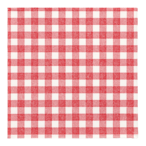 5 x 50 Servietten "ROYAL Collection" 1/4-Falz 40 cm x 40 cm rot "Vichy Karo"