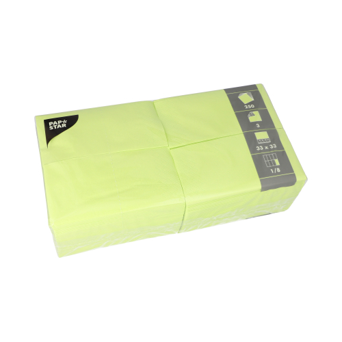 4 x 250 Servietten, 3-lagig 1/8-Falz 33 cm x 33 cm limonengrün
