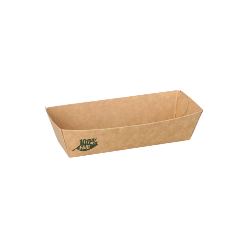 12 x 80 Snacktrays, Pappe "pure" 3 cm x 3,3 cm x 10,5 cm braun "100% Fair"