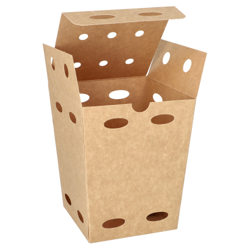 6 x 50 Pommes-Frites-Boxen, Pappe "pure" 15,5 cm x 10,5 cm x 10,5 cm braun "100% Fair" klein