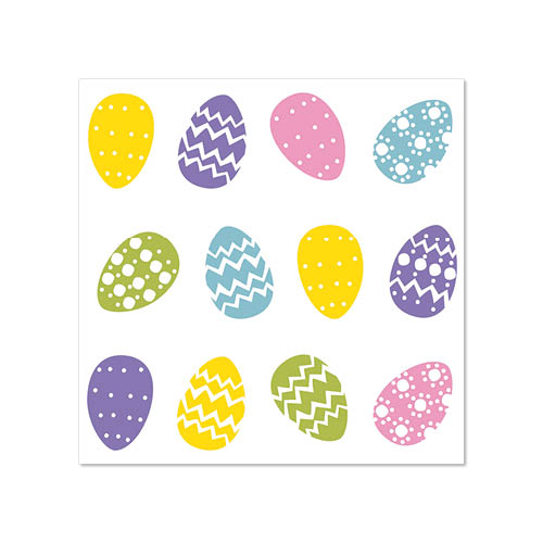12 x 50 Servietten, 3-lagig 1/4-Falz 25 cm x 25 cm "Coloured Eggs"