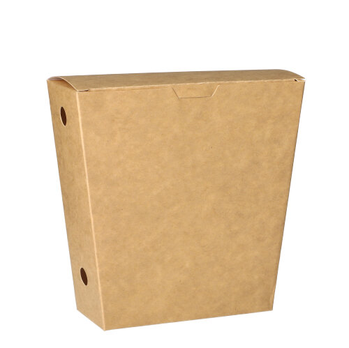 3 x 50 Pommes-Frites-Schütte, Pappe "pure" 4,3 cm x 14,5 cm x 11 cm braun mit Klappdeckel