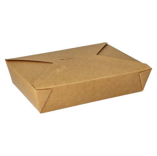 3 x 50 Lunchboxen, Pappe "pure" 1500 ml 4,8 cm x 14 cm x 19,5 cm braun