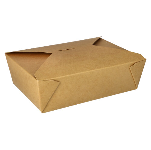 3 x 50 Lunchboxen, Pappe "pure" 2000 ml 6,4 cm x 14 cm x 19,7 cm braun