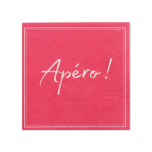 14 x 20 Servietten, 3-lagig 1/4-Falz 25 cm x 25 cm fuchsia "Apero"