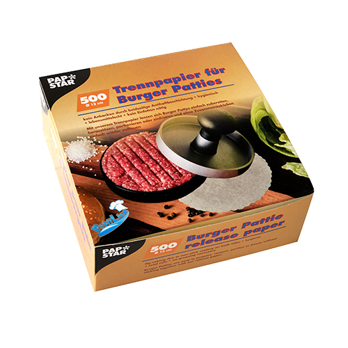 16 x 500 Trennpapiere für Burger Patties Ø 13 cm weiss