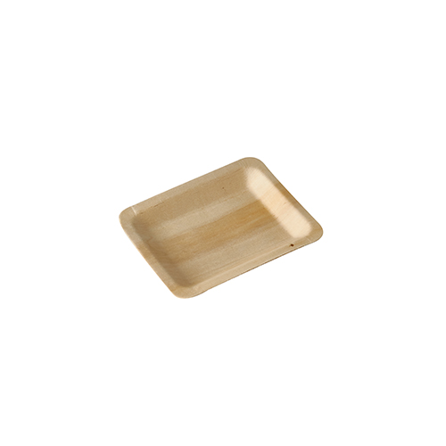 10 x 50 Fingerfood - Teller, Holz "pure" eckig 12 cm x 9,5 cm