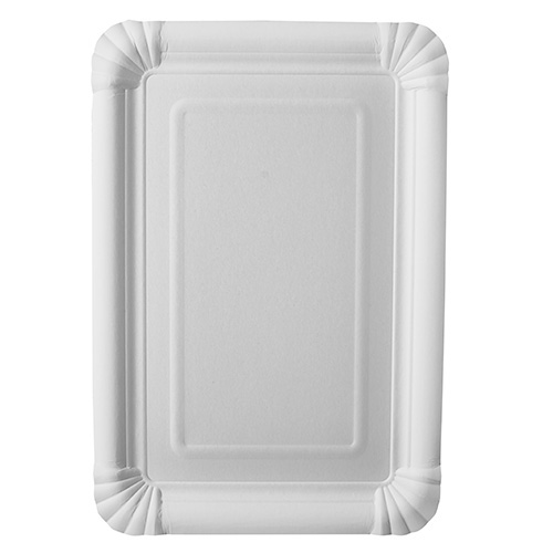 20 x 6 Teller, Pappe "pure" eckig 16,5 cm x 23 cm weiss