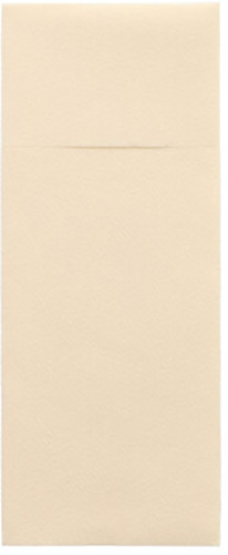 5 x 100 Bestecktaschen, Airlaid 40 cm x 33 cm creme mit Besteckfalz