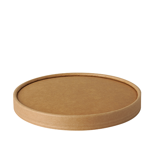 6 x 50 Deckel für Salatschalen, Pappe "pure" rund Ø 15 cm braun