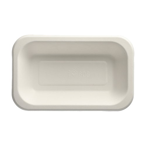 5 x 100 Siegelschalen, Zuckerrohr 750 ml 4,2 cm x 15 cm x 24 cm weiss