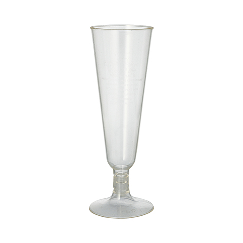 20 x 6 Stiel-Gläser für Sekt, PLA "pure" 0,1 l Ø 5,5 cm · 16,5 cm glasklar mit glasklarem Fuß