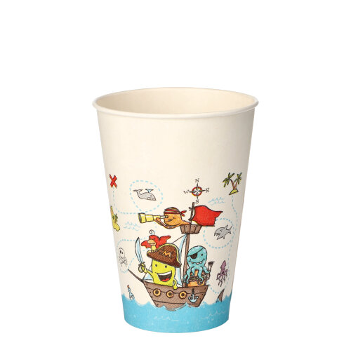14 x 10 Trinkbecher, Pappe 0,2 l Ø 7 cm · 9,7 cm "Pirate Crew"