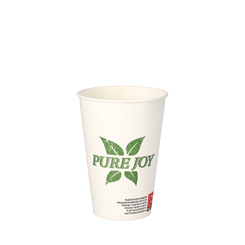 20 x 50 Trinkbecher, Pappe 0,2 l Ø 7,3 cm · 9,9 cm weiss "Pure Joy"