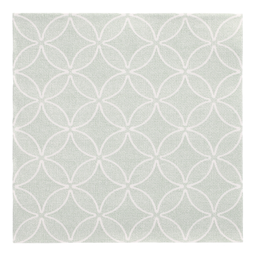 5 x 50 Servietten "ROYAL Collection" 1/4-Falz 40 cm x 40 cm jadegrün "Circle Flowers"
