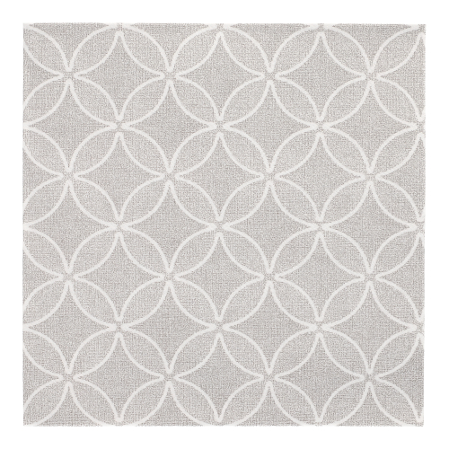 5 x 50 Servietten "ROYAL Collection" 1/4-Falz 40 cm x 40 cm grau "Circle Flowers"