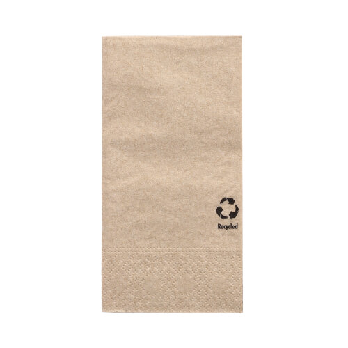6 x 100 Servietten, 3-lagig 1/8-Falz 33 cm x 33 cm natur aus recyceltem Papier
