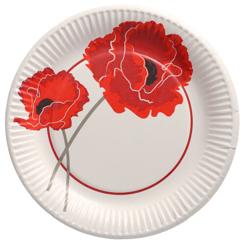 20 x 10 Teller, Pappe rund Ø 23 cm "Poppy"