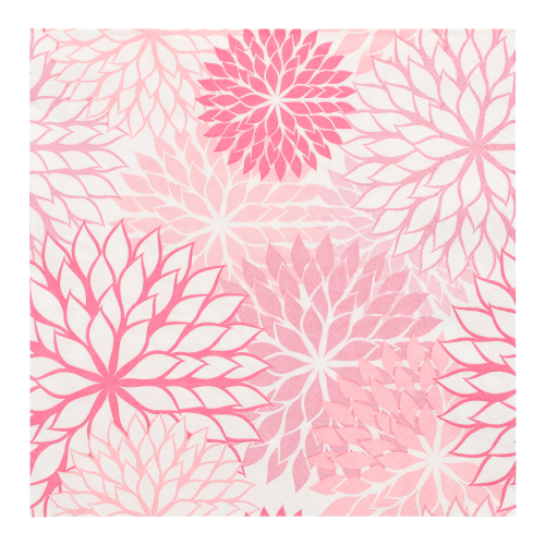 10 x 20 Servietten, 3-lagig 1/4-Falz 40 cm x 40 cm rose "Floralies"