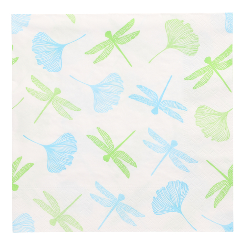 10 x 20 Servietten, 3-lagig 1/4-Falz 40 cm x 40 cm grün "Ginko"