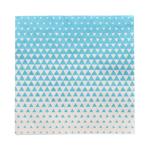14 x 20 Servietten, 3-lagig 1/4-Falz 25 cm x 25 cm türkis "Optik"