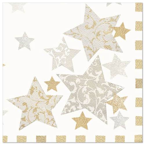 8 x 50 Servietten, 3-lagig 1/4-Falz 40 cm x 40 cm "Stardust"
