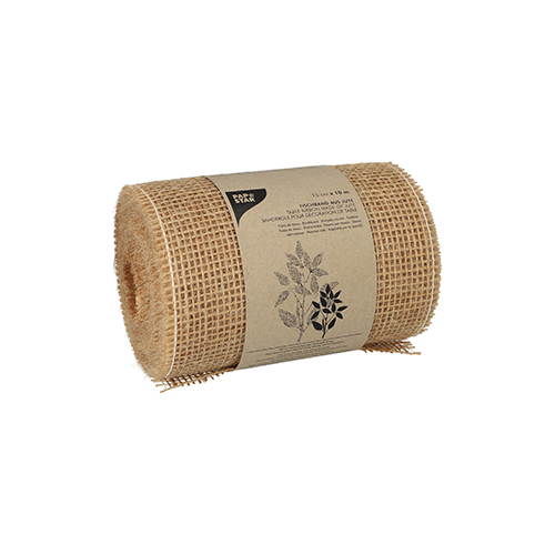 10 x Dekoband Jute 10 m x 15 cm natur auf Rolle
