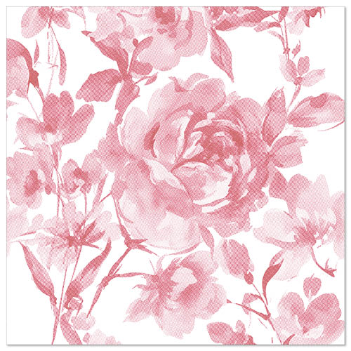 5 x 50 Servietten "ROYAL Collection" 1/4-Falz 40 cm x 40 cm bordeaux "Rose"