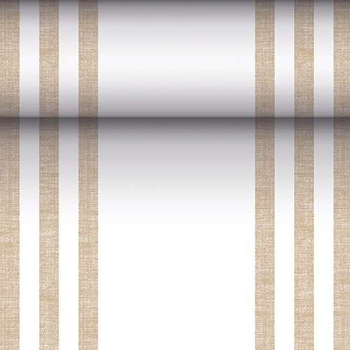 4 x Tischläufer, stoffähnlich, PV-Tissue Mix "ROYAL Collection" 24 m x 40 cm sand "Lines"