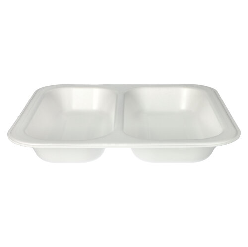 4 x 50 Siegelschalen, XPS 2-geteilt 1250 ml 4,2 cm x 24,5 cm x 26,5 cm weiss laminiert