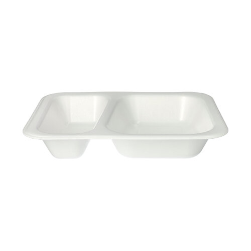 6 x 100 Siegelschalen, XPS 2-geteilt 725 ml 4,2 cm x 18,5 cm x 23,5 cm weiss laminiert