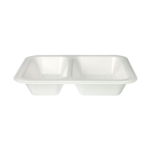 6 x 100 Siegelschalen, XPS 2-geteilt 800 ml 4,2 cm x 18,5 cm x 23,5 cm weiss laminiert