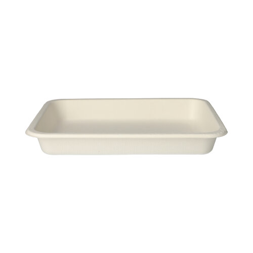 4 x 125 Siegelschalen, Zuckerrohr 900 ml 3 cm x 17,5 cm x 22,5 cm weiss