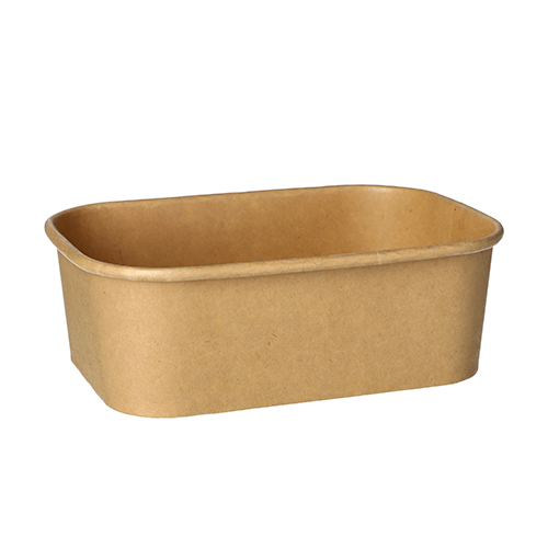 12 x 25 Verpackungsbecher, Pappe rechteckig 750 ml 5,8 cm x 17,1 cm x 12 cm braun