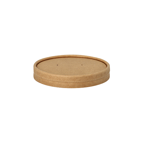 20 x 25 Deckel für Suppenbecher, Pappe rund Ø 9,8 cm · 1,6 cm braun
