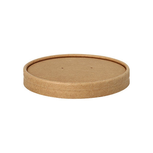 20 x 25 Deckel für Suppenbecher, Pappe rund Ø 11,5 cm · 1,6 cm braun