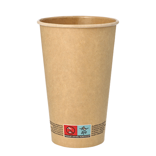 20 x 50 Trinkbecher, Pappe 0,4 l Ø 9 cm · 13,9 cm braun