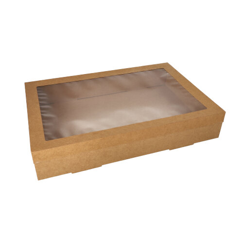 5 x 10 Transport- und Catering-Kartons, Pappe eckig 8 cm x 31 cm x 45 cm braun