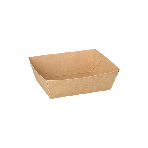 10 x 50 Snacktrays, Pappe "pure" 3,5 cm x 7 cm x 9 cm braun