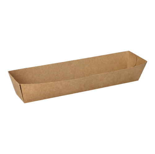 14 x 50 Snacktrays, Pappe "pure" 3,5 cm x 3,3 cm x 18,5 cm braun